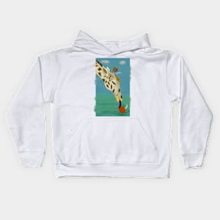 Giraffe and worm Kids Hoodie